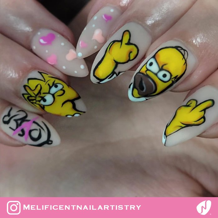 V Day Simpsons Nails